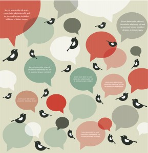 retro backgroung of bird communication , infographics